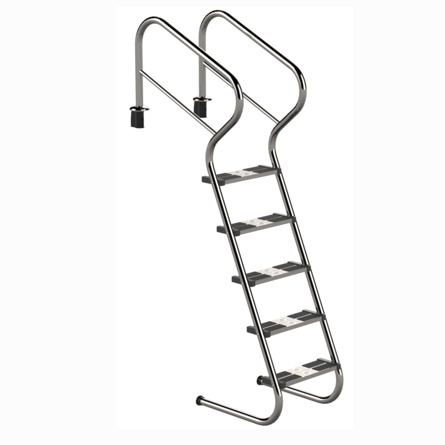 Treppenleiter mit Sicherheitsstufen V2A - 5-stufig