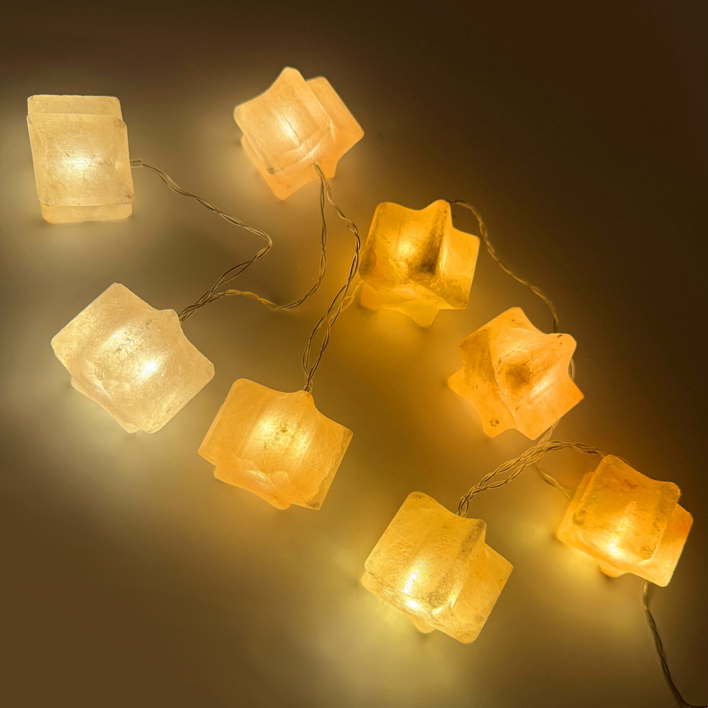 LED-Lichterkette mit 8 Salzkristallen - STERN