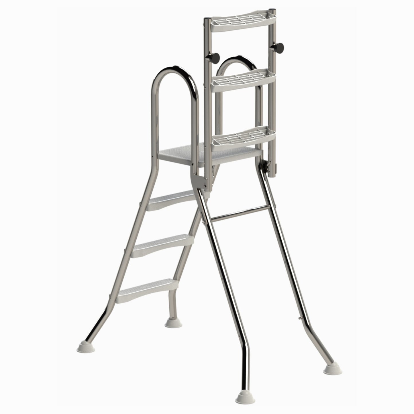 Hochbecken Sicherheitsleiter V2A - 3/3 Stufig - 1m/1m