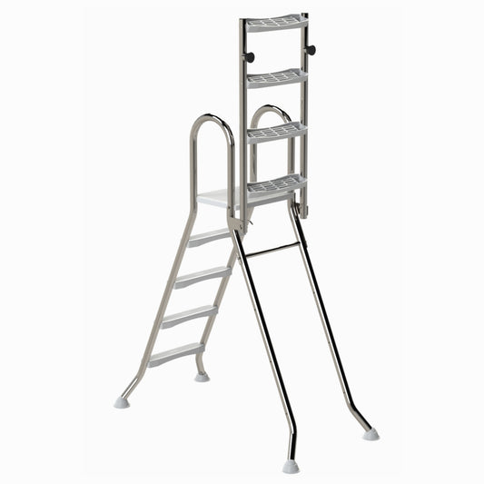 Hochbecken Sicherheitsleiter V2A - 4/4 Stufig - 1,2m/1,2m