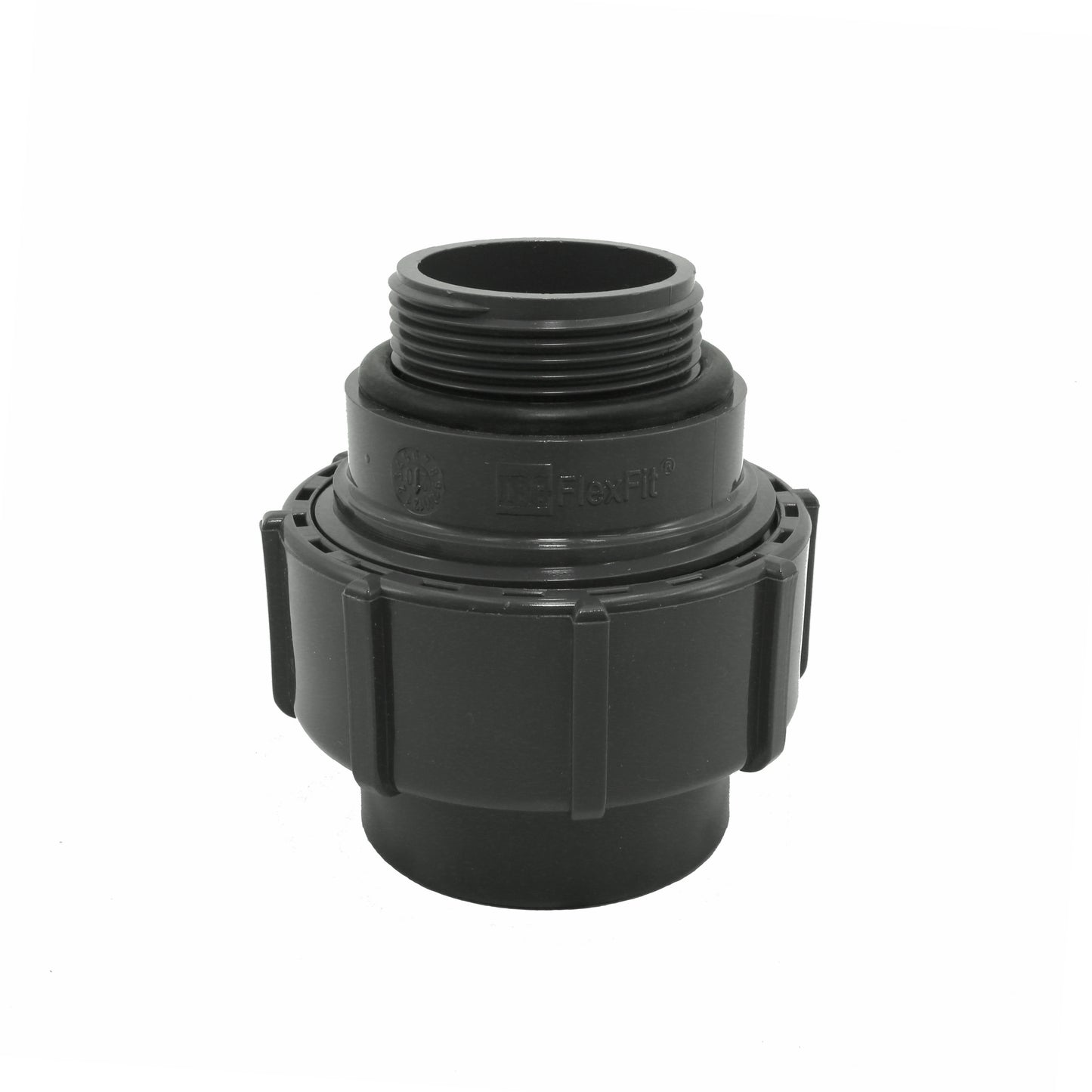 FlexFit Übergangsverschraubung 50mm x 1 1/2" (Klemm x Außengewinde)