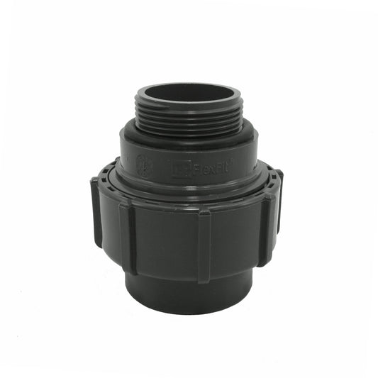 FlexFit Übergangsverschraubung 50mm x 1 1/2" (Klemm x Außengewinde)