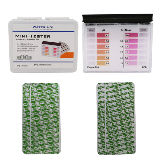 Pooltester mit 40 Testtabletten Rapid (20x Phenol Red & DPD No 1)