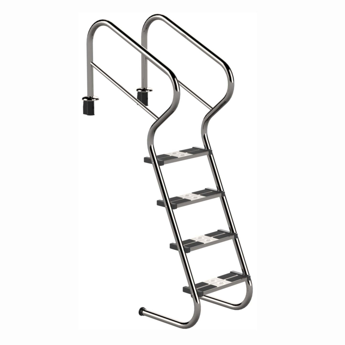Treppenleiter mit Sicherheitsstufen V2A - 4-stufig