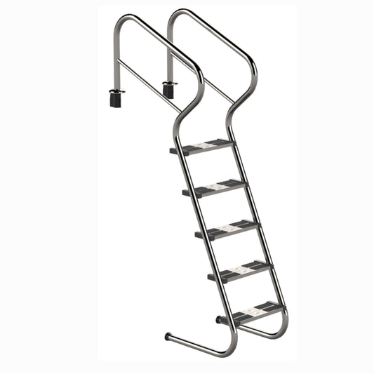 Treppenleiter mit Sicherheitsstufen V2A - 5-stufig