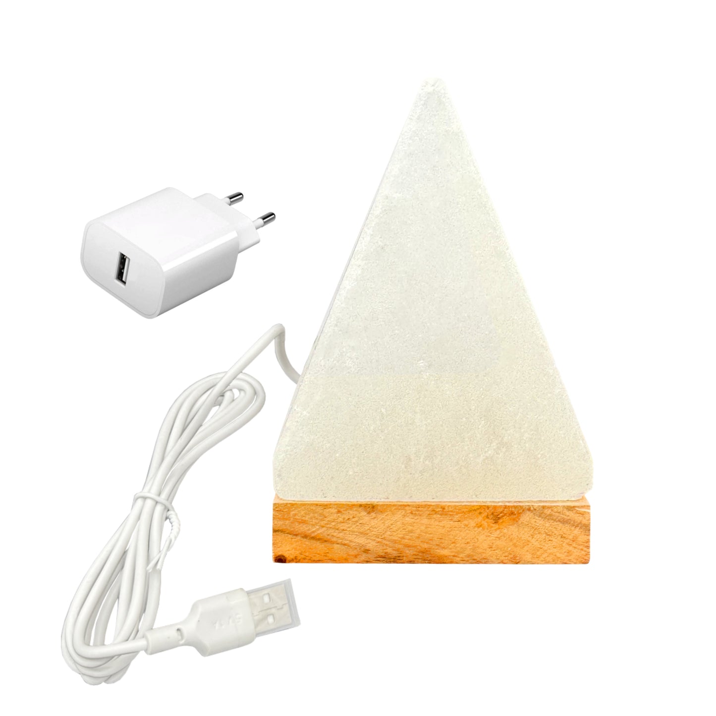 USB Salzlampe PYRAMIDE Weiß