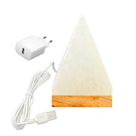 USB Salzlampe PYRAMIDE Weiß