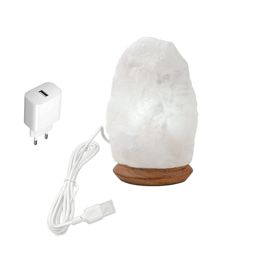 USB Salzlampe ROCK Weiß