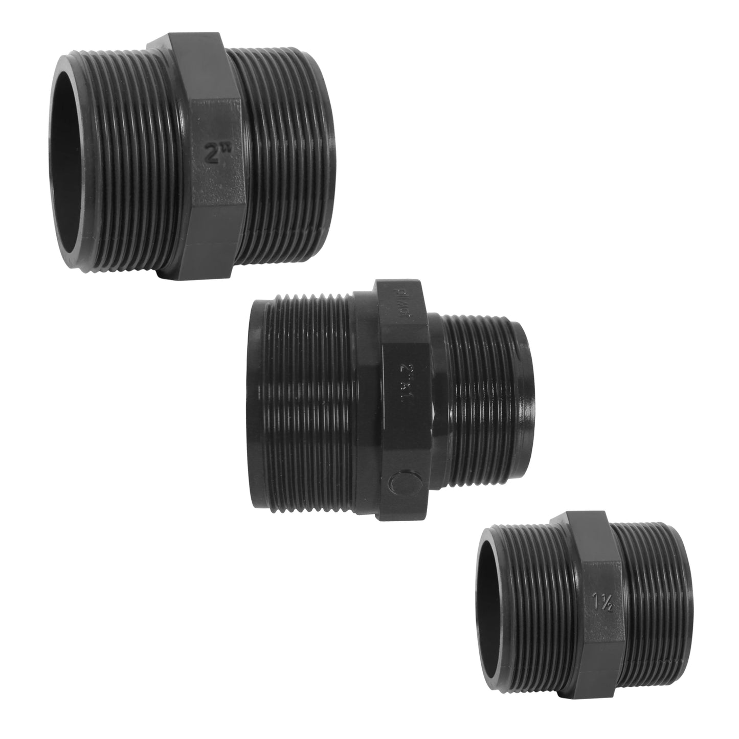 PVC Fittings Doppelnippel 2" Außengewinde