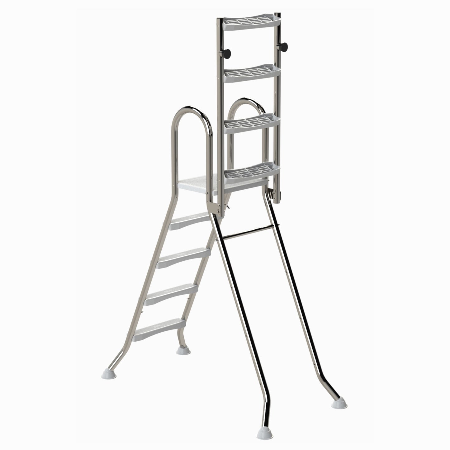 Hochbecken Sicherheitsleiter V2A - 4/4 Stufig - 1,2m/1,2m