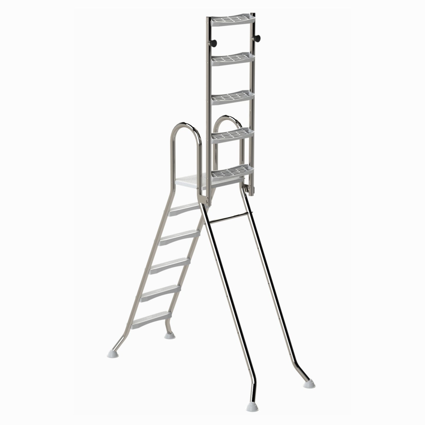 Hochbecken Sicherheitsleiter V2A - 5/5 Stufig - 1,5m/1,5m