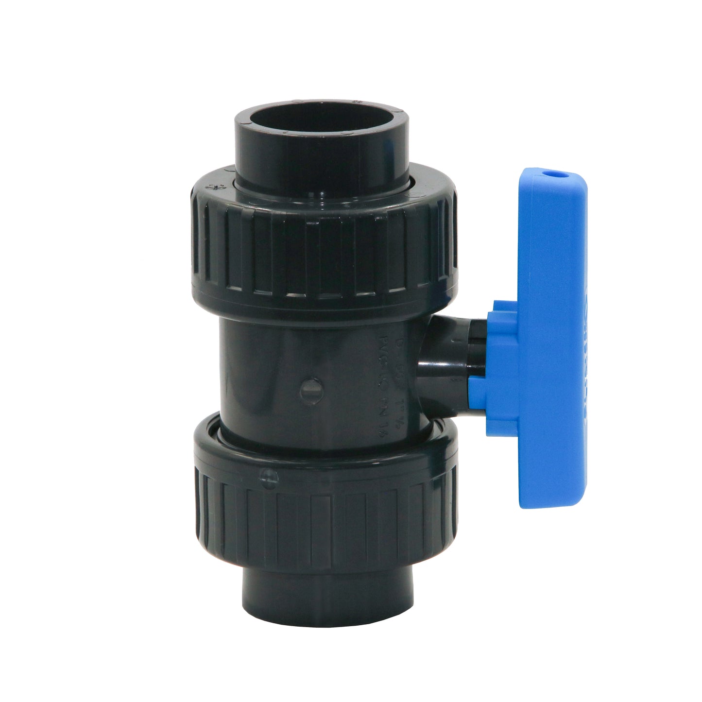 PVC Kugelhahn blauer Griff 50mm Klebemuffe