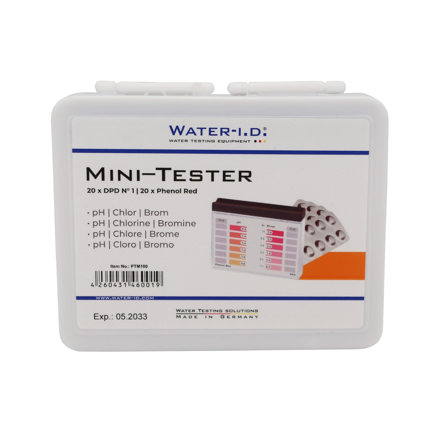 Pooltester mit 40 Testtabletten Rapid (20x Phenol Red & DPD No 1)