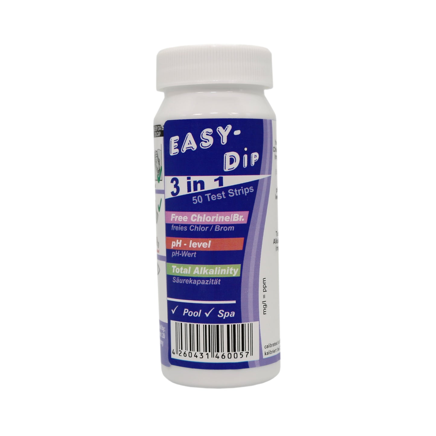 Teststreifen 3 in1 für Chlor, Brom, Alkalinität & pH