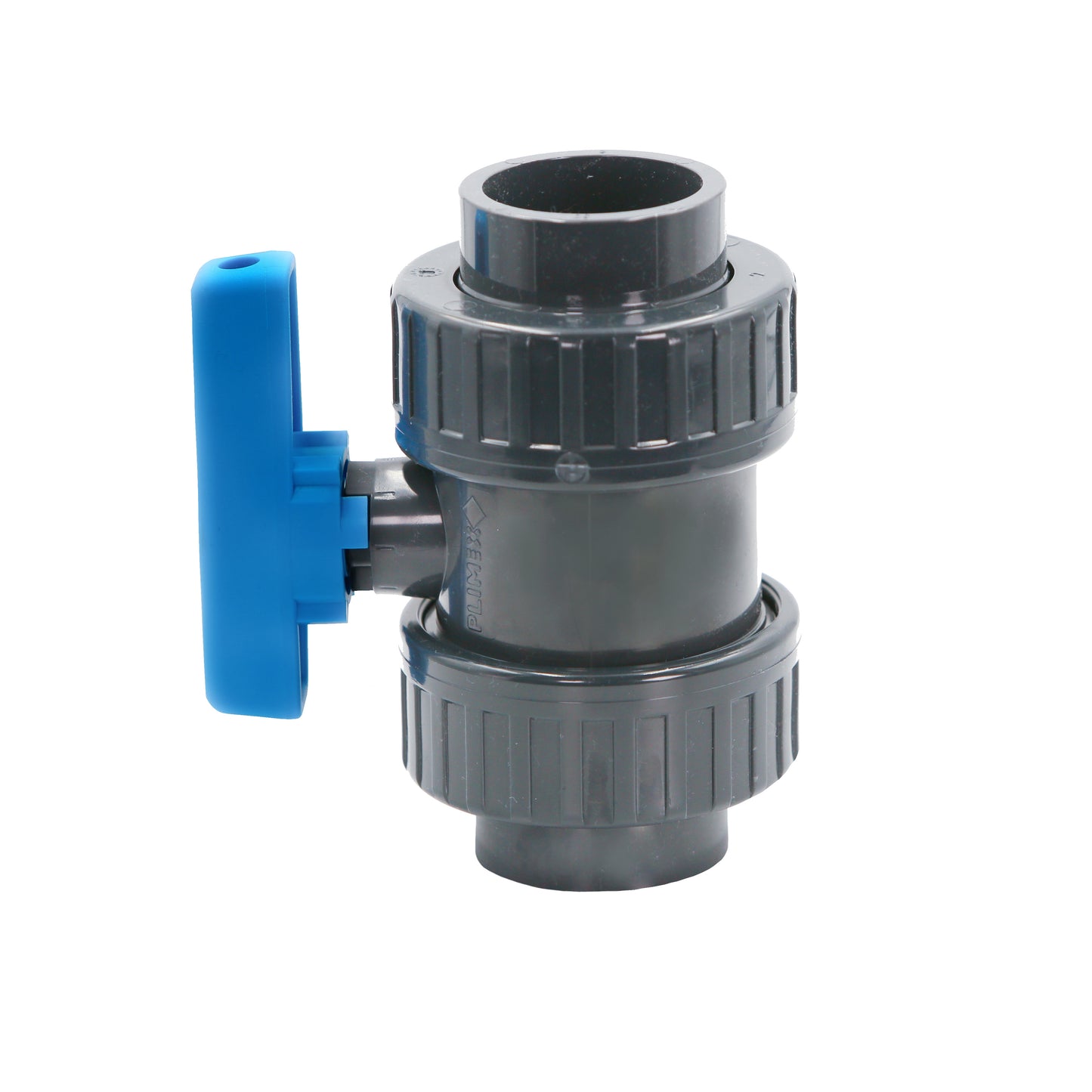 PVC Kugelhahn blauer Griff 50mm Klebemuffe