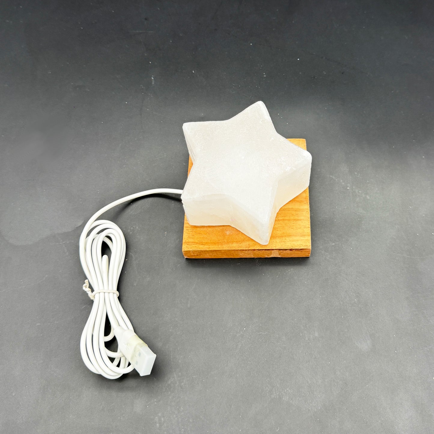 USB Salzlampe STERN Weiß