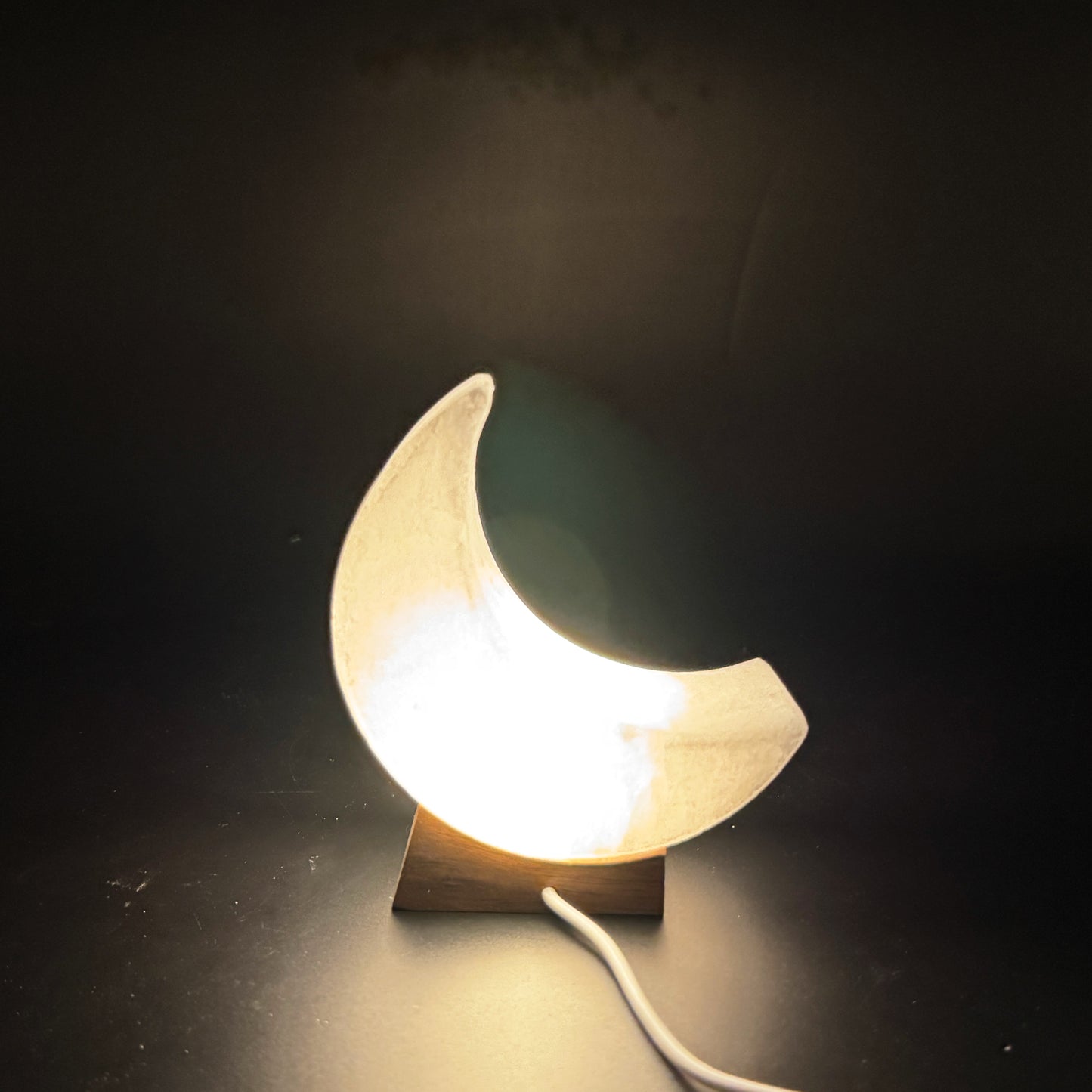 USB Salzlampe HALBMOND Weiß