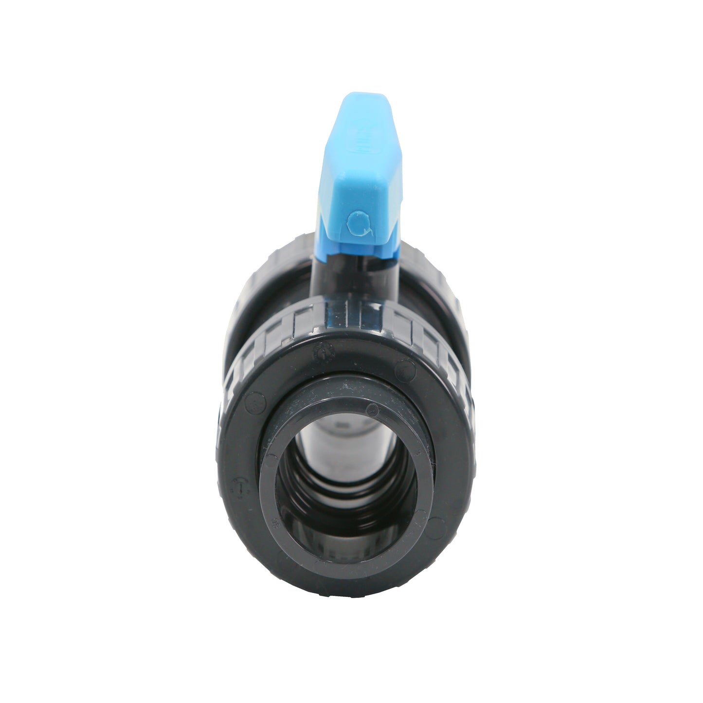 PVC Kugelhahn blauer Griff 50mm Klebemuffe