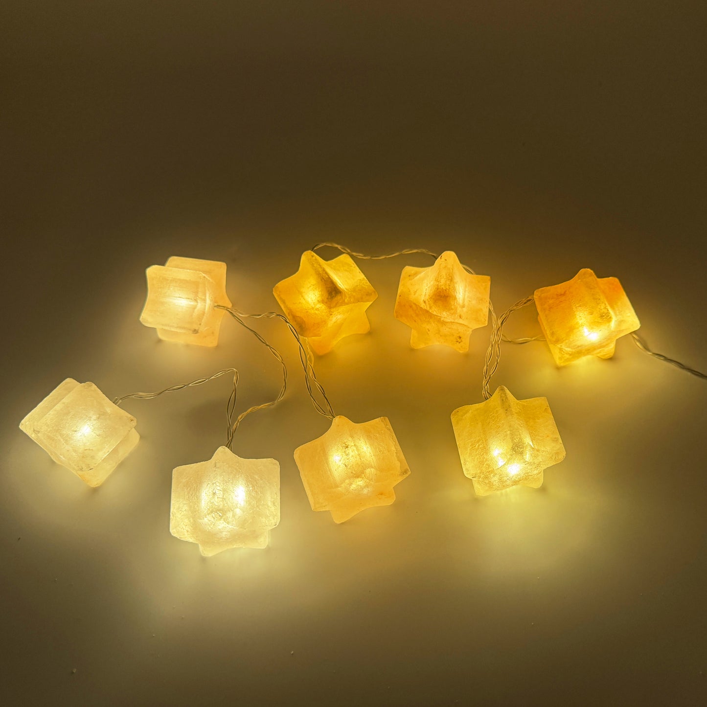LED-Lichterkette mit 8 Salzkristallen - STERN