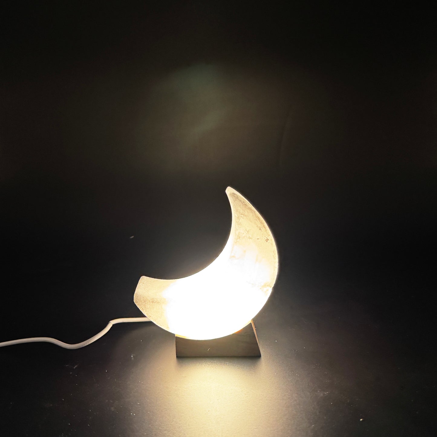 USB Salzlampe HALBMOND Weiß