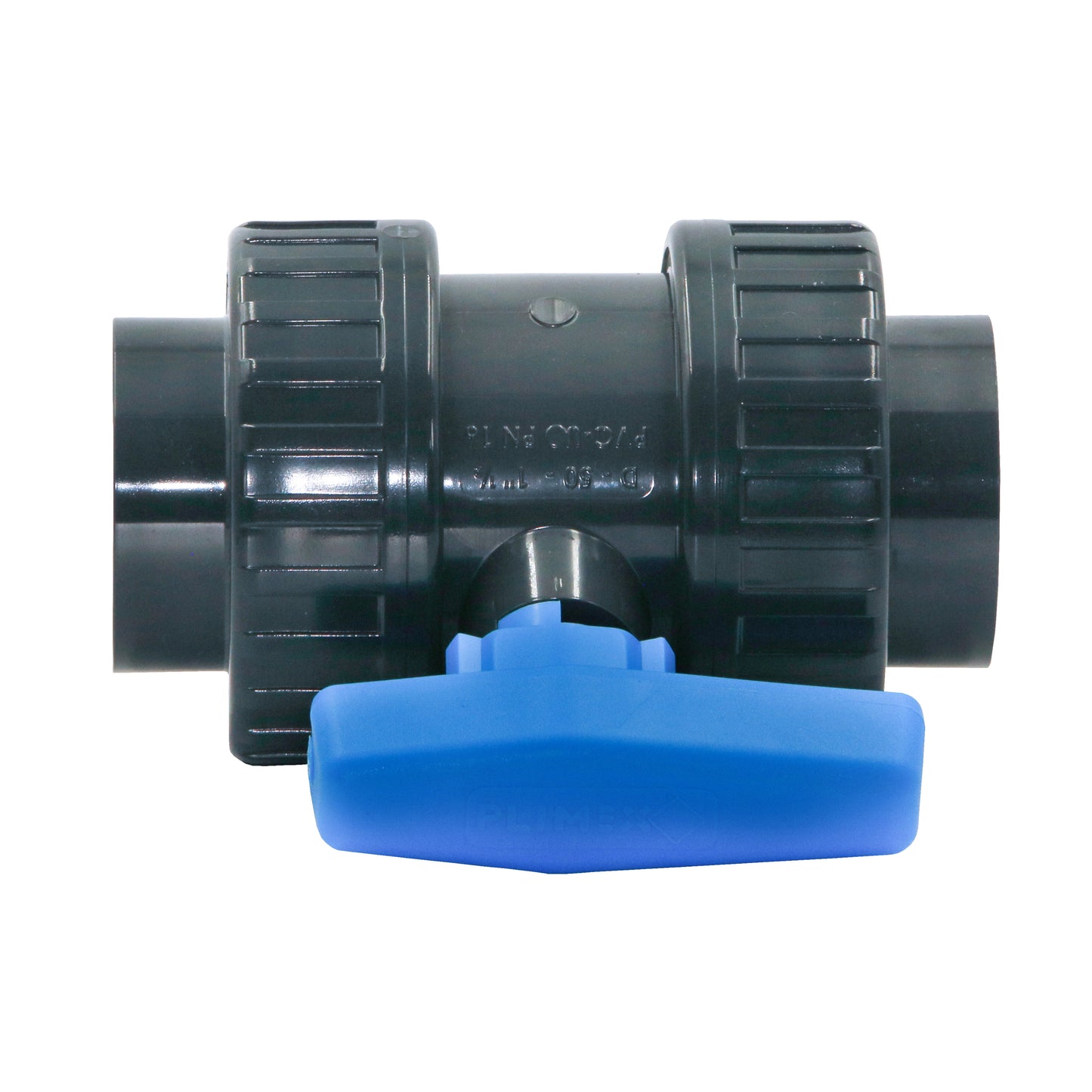 PVC Kugelhahn blauer Griff 2" Innengewinde