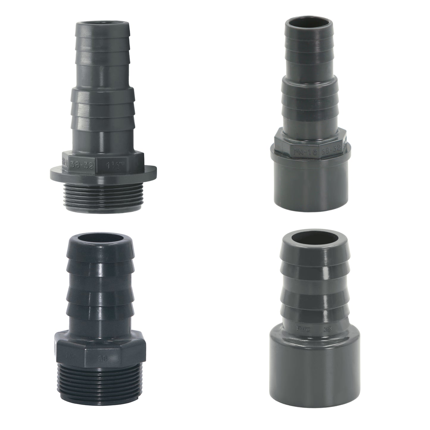 PVC Druckschlauchtülle Schlauchtülle 38mm x 50mm Klebestutzen