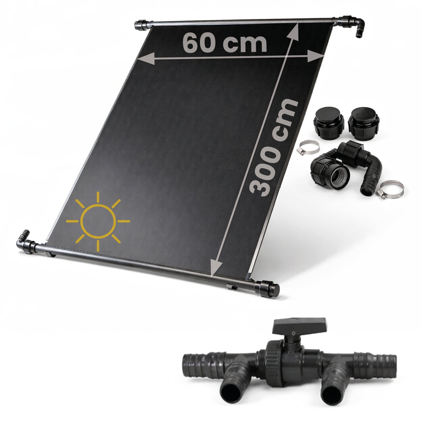 Solarheizung - 0,6 x 3m + Solarweiche