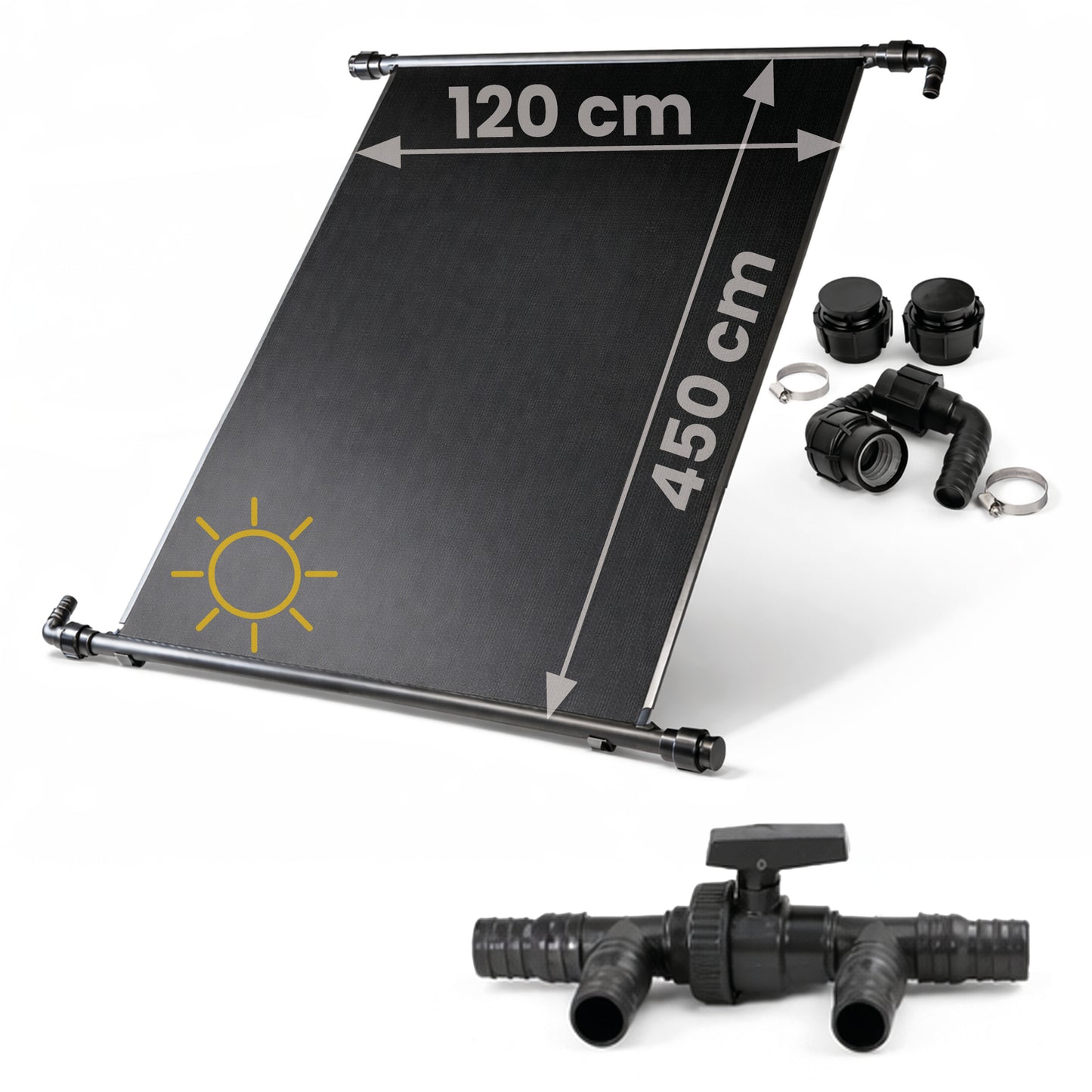 Solarheizung - 1,2 x 4,5m  + Solarweiche