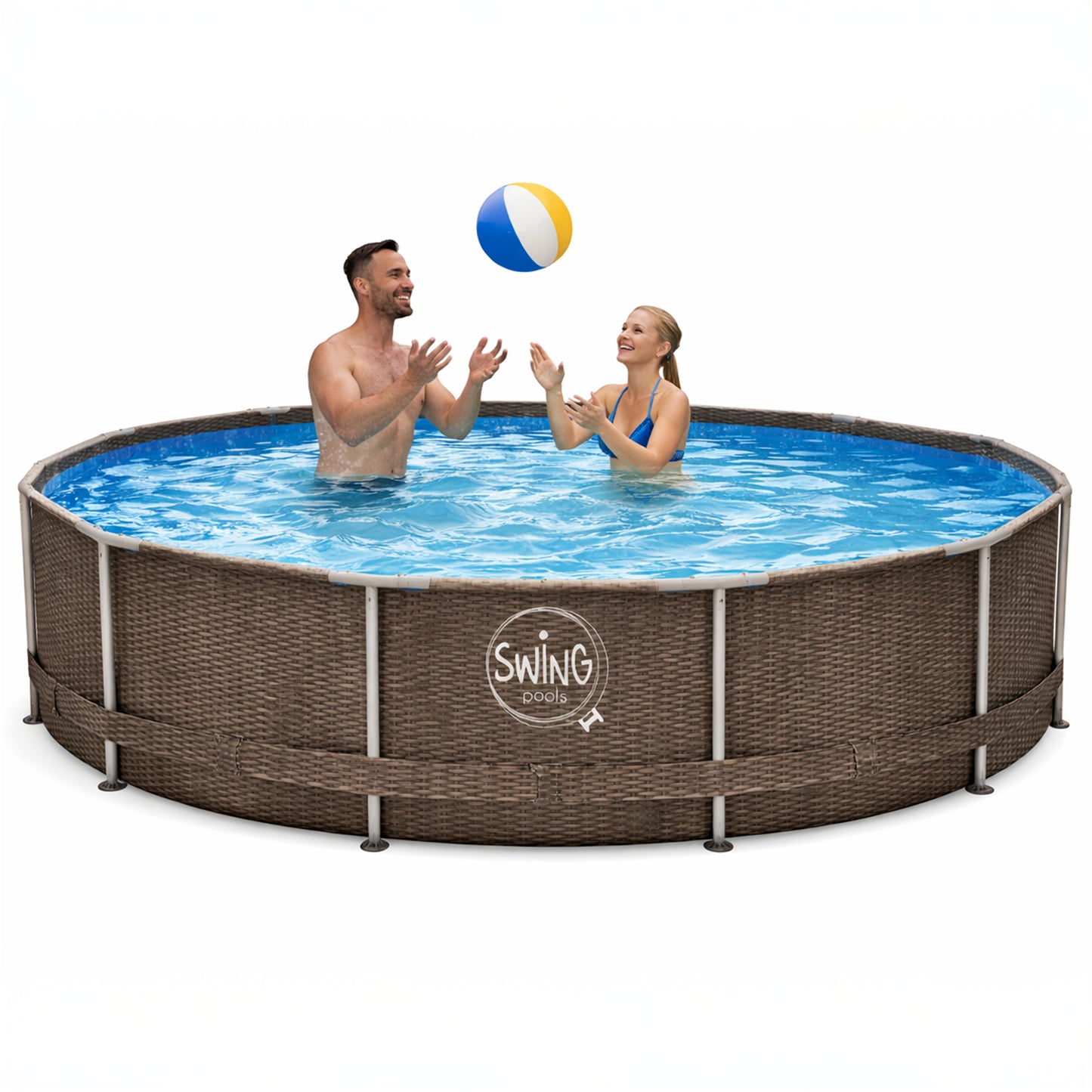 Frame Pool Rund - Grau - 366 x 91 cm