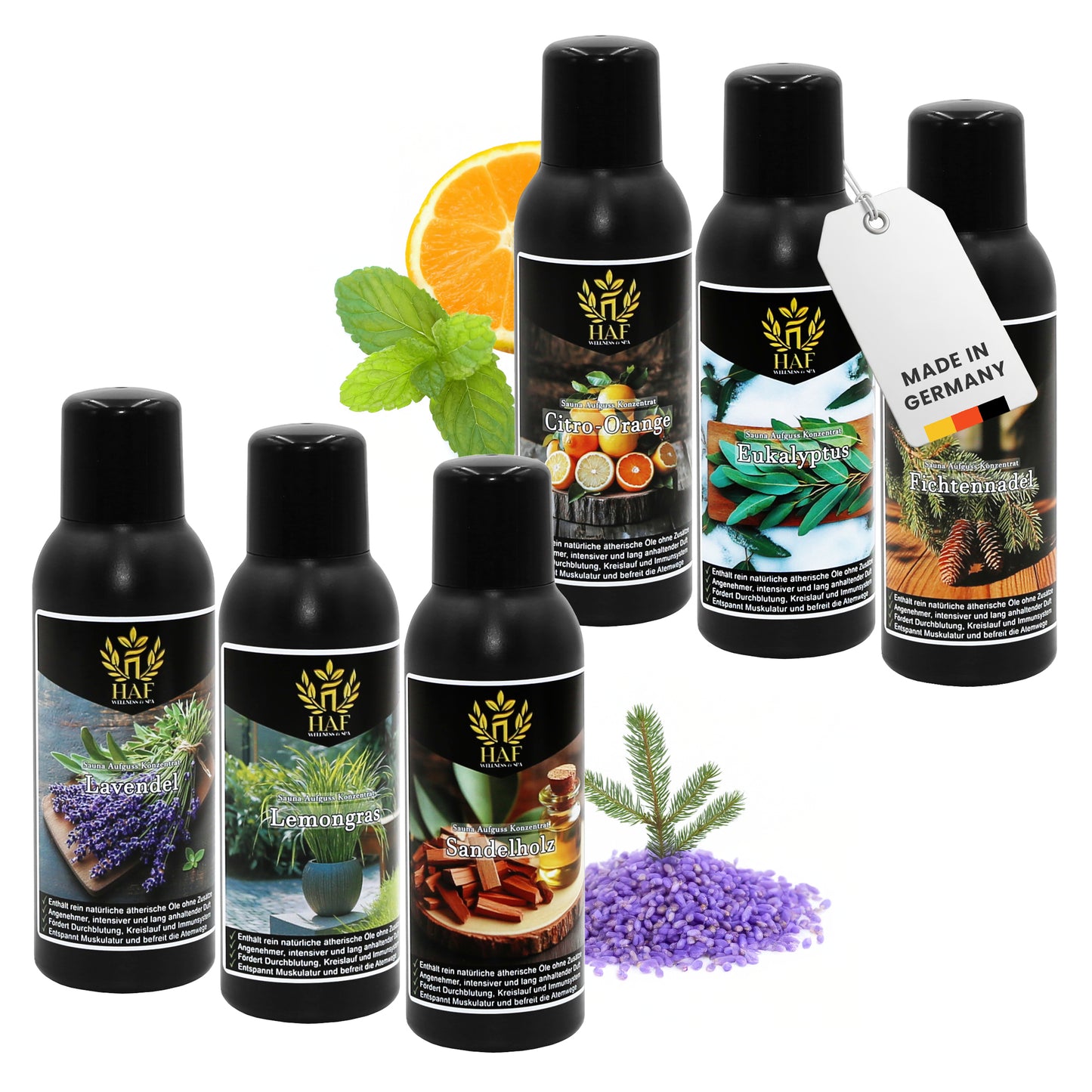 Saunaaufguss Sets Auswahl 4-6 x 100 oder 250ml