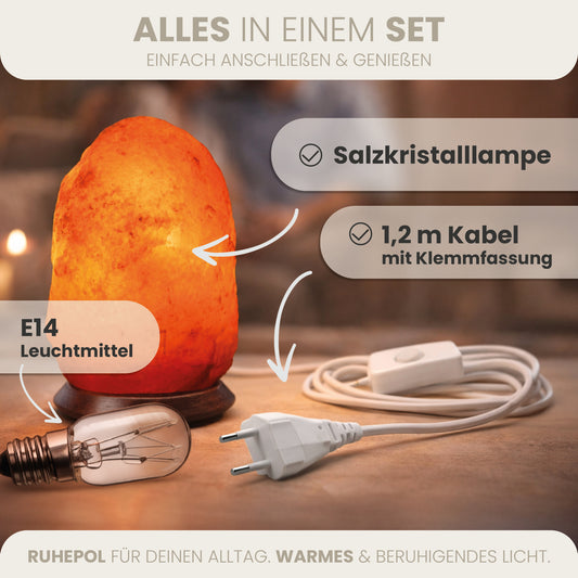 Salzlampe Naturform in Rosa 2-3 kg
