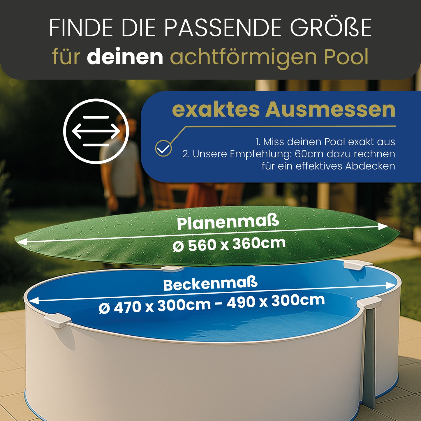 Abdeckplane ACHTFORM/OVAL 180g/m² - 470x300 - 490x300cm