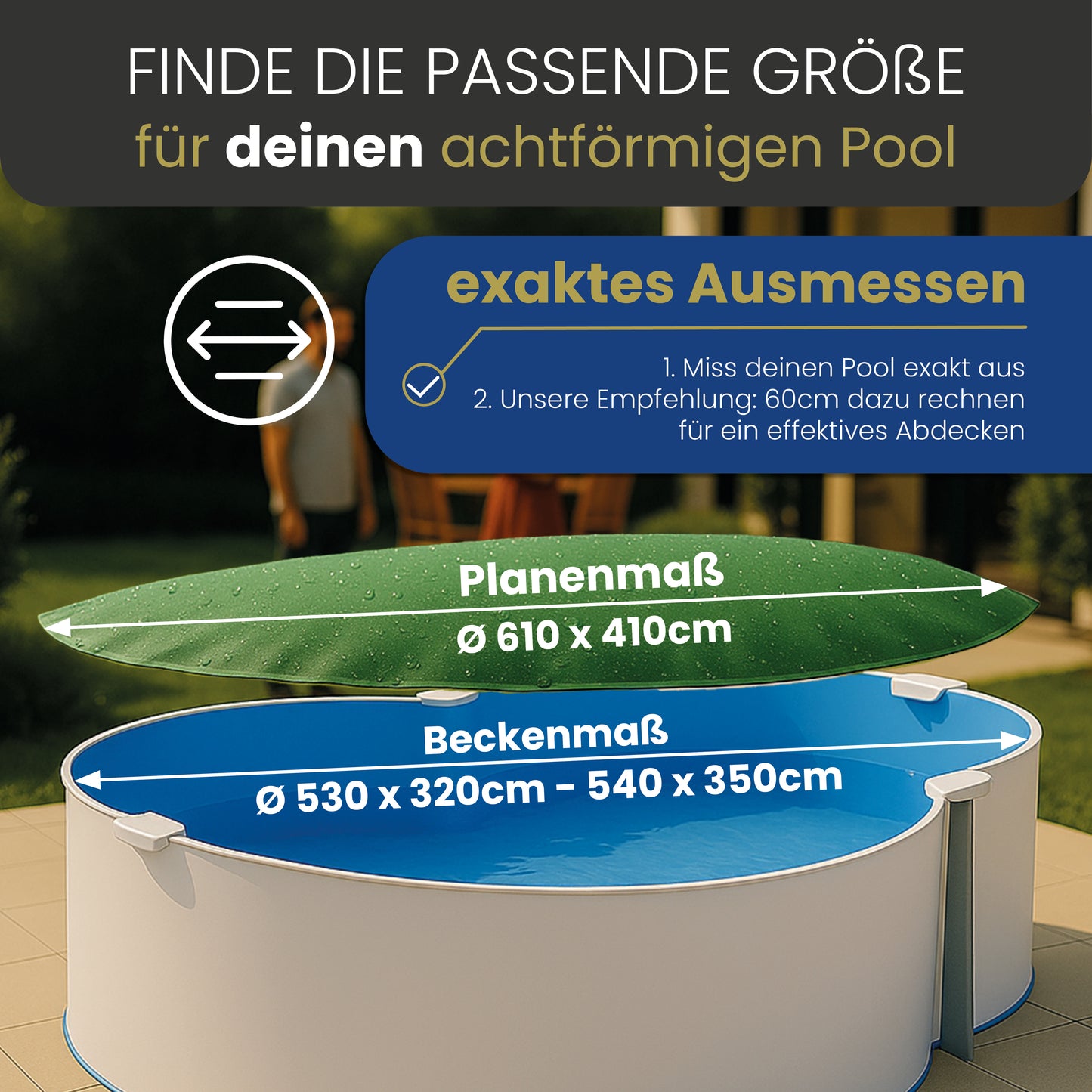 Abdeckplane ACHTFORM/OVAL 180g/m² - 530x320 - 540x350cm