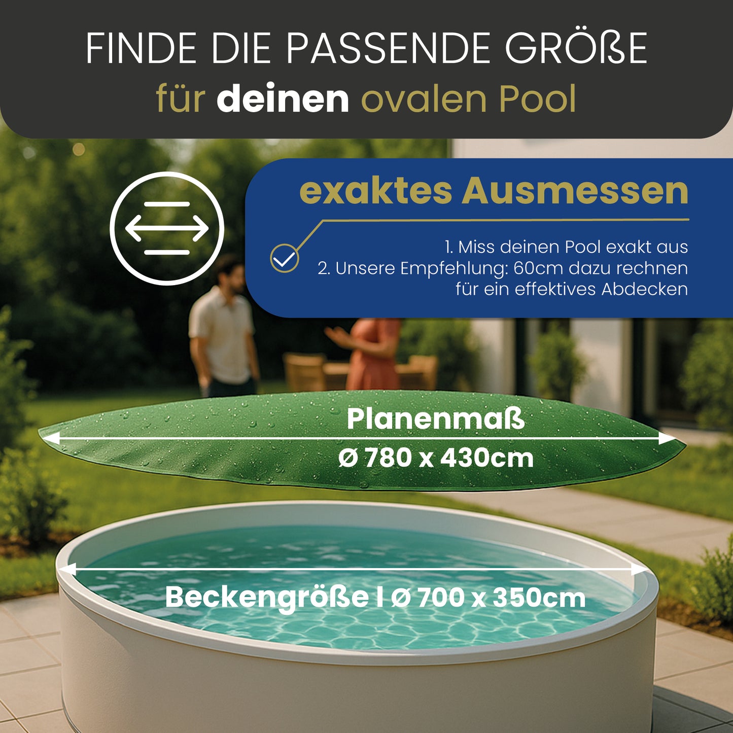 Abdeckplane OVAL 110g/m² - 700 x 350cm