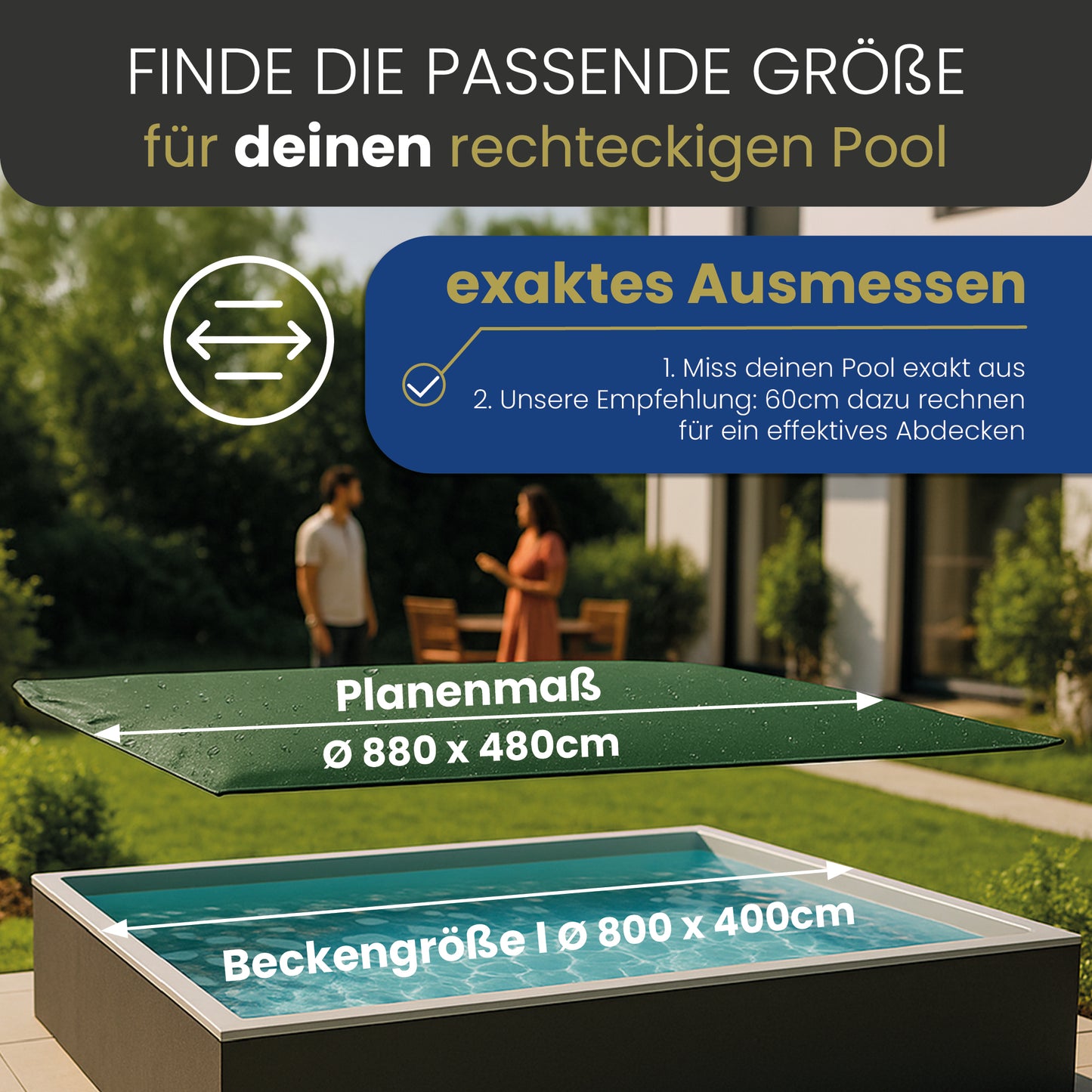 Abdeckplane RECHTECK 180g/m² - 800x400cm