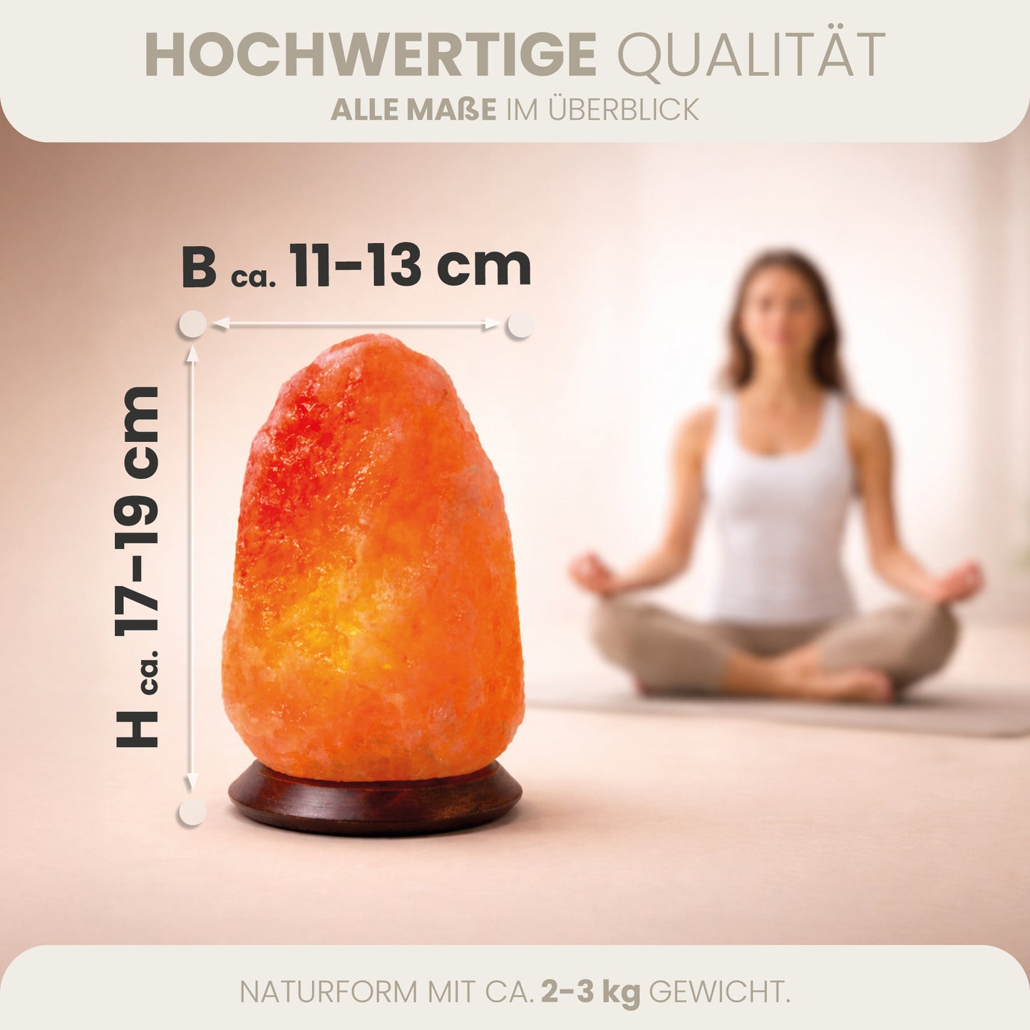 Salzlampe Naturform in Rosa 2-3 kg