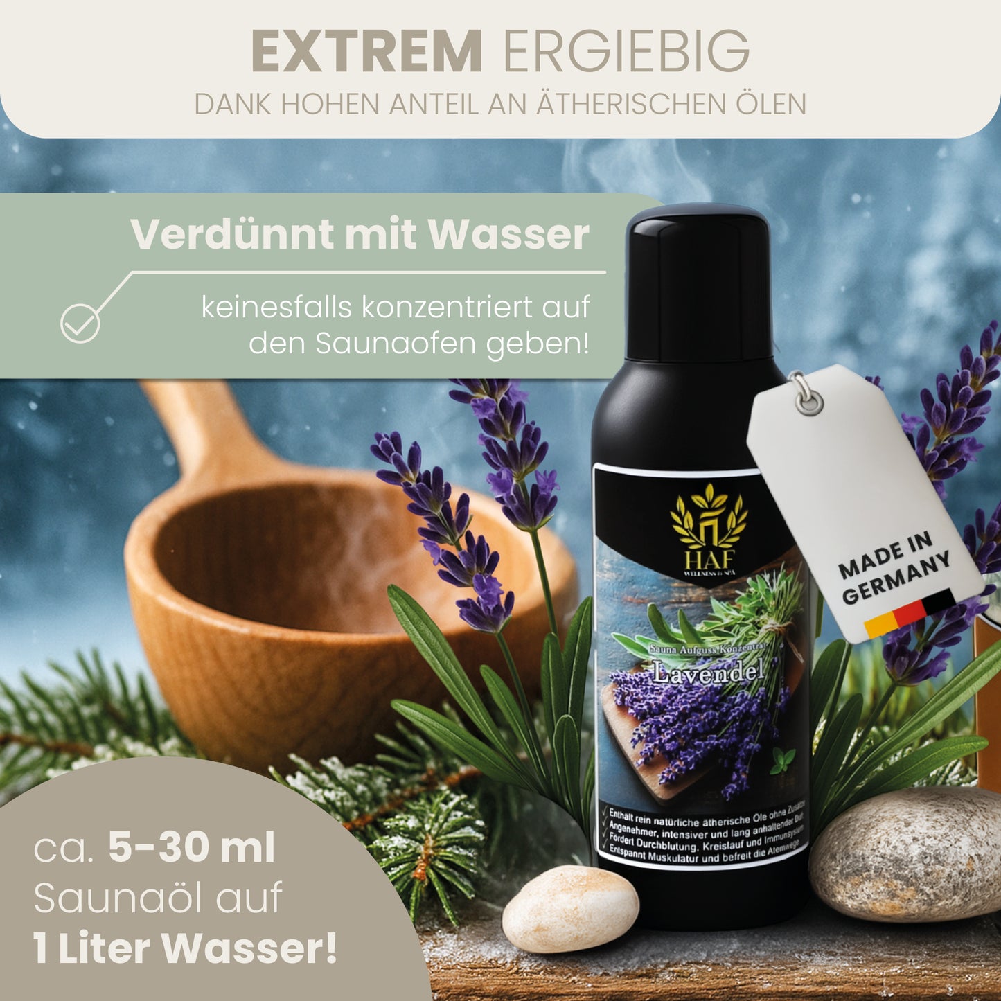 Sauna Aufguss 30 Sorten in 100 & 250ml