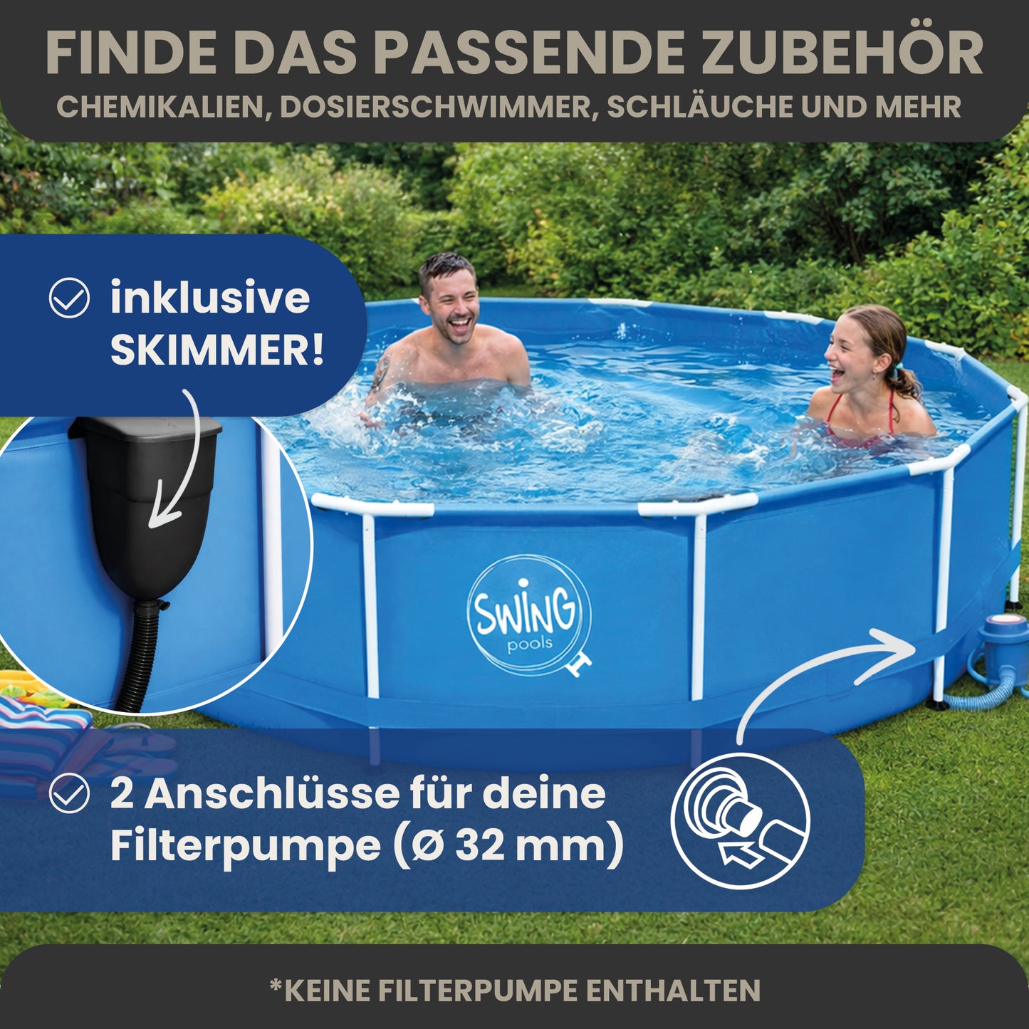Frame Pool Rund - Blau - 366 x 91 cm