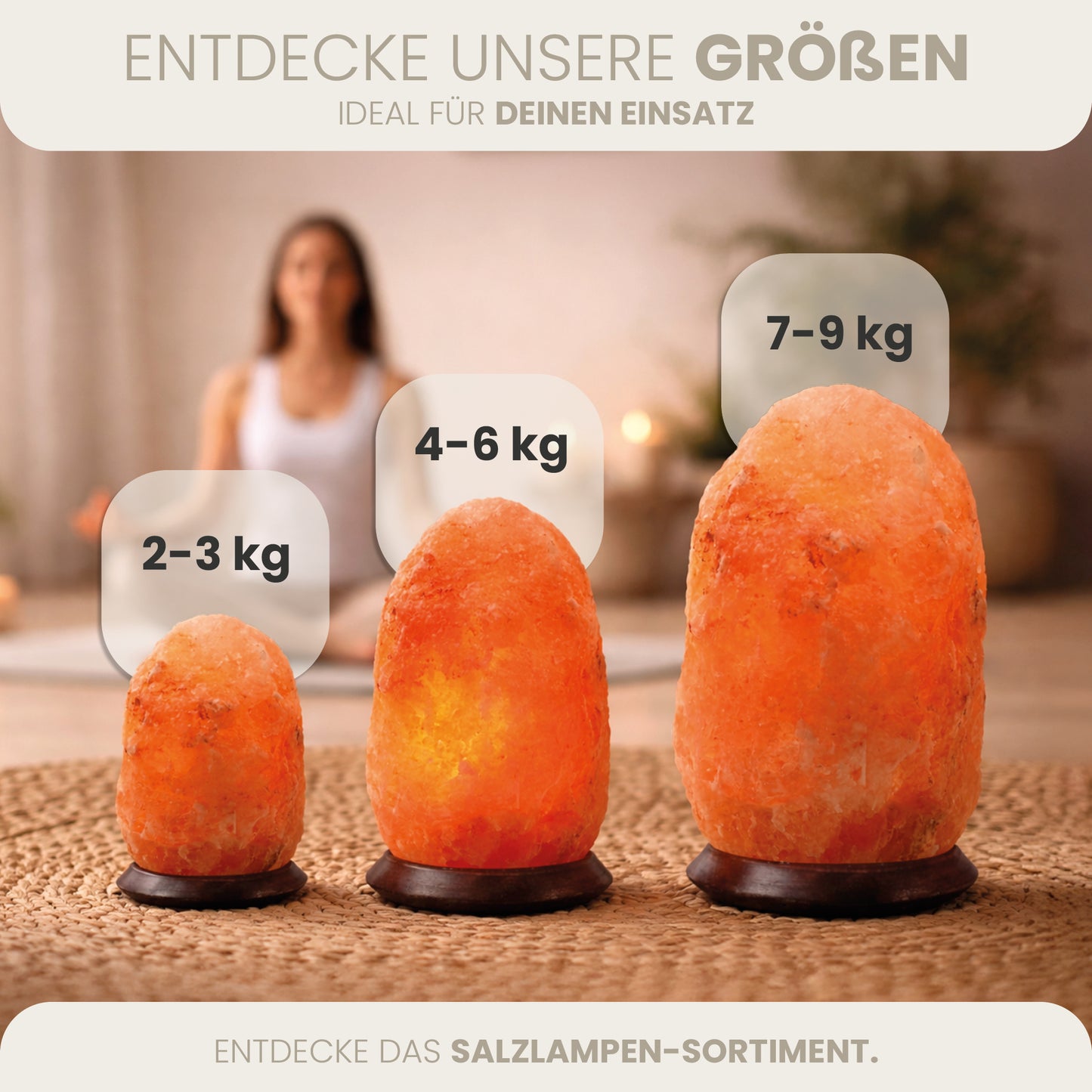 Salzlampe Naturform in Rosa 7-9 kg