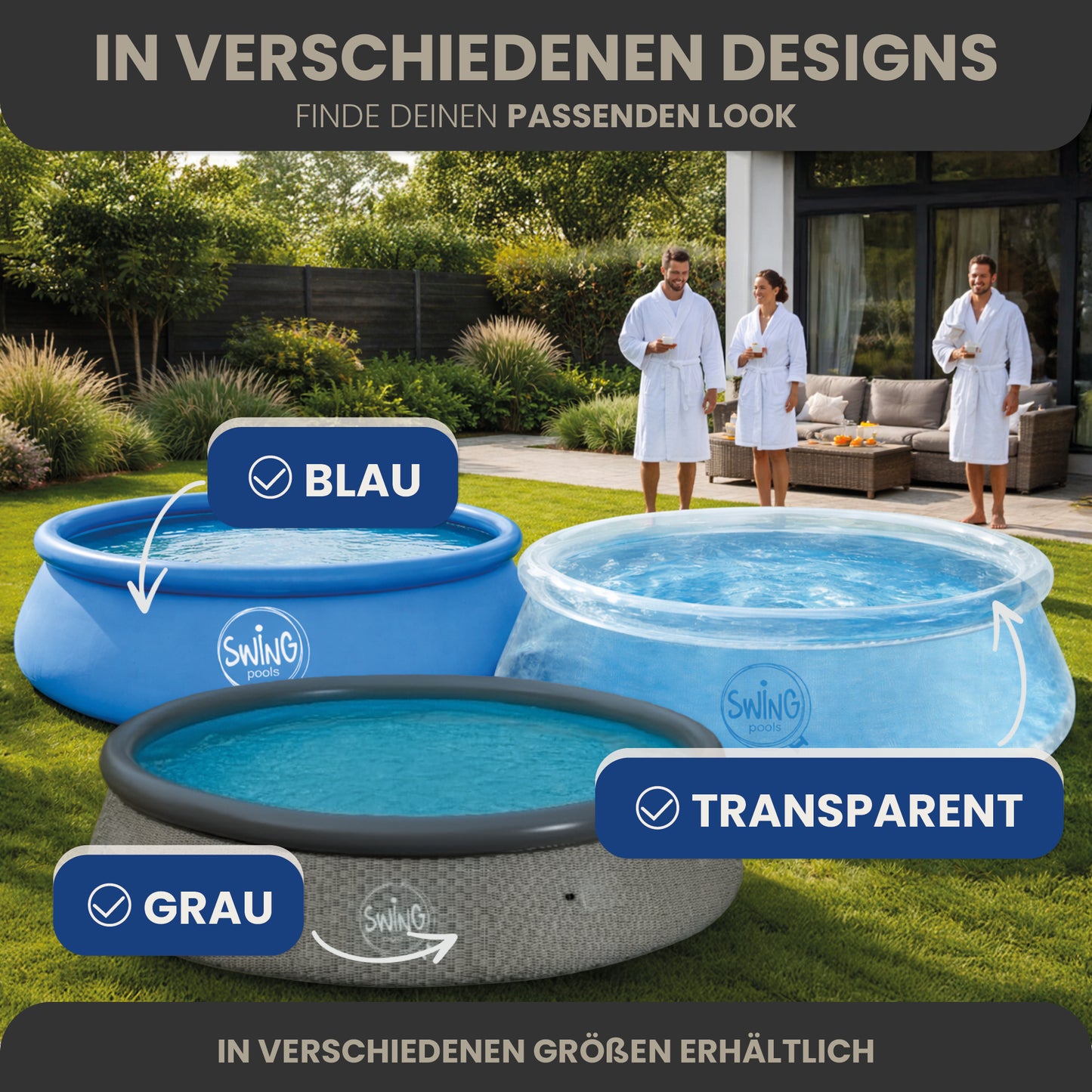 Quick Up Pool - Blau - 366 x 76 cm