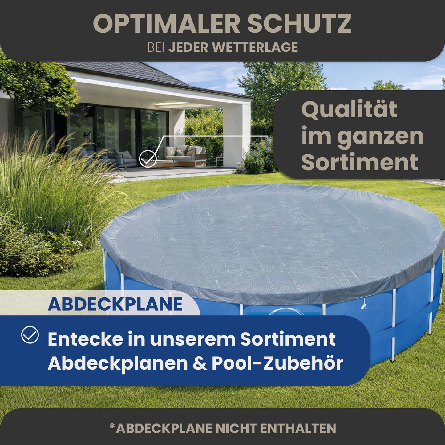 Frame Pool Rund - Steinoptik - 366 x 91 cm