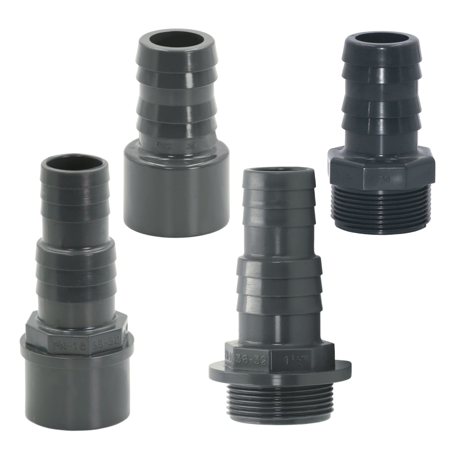 PVC Druckschlauchtülle Schlauchtülle 38mm x 50mm Klebestutzen