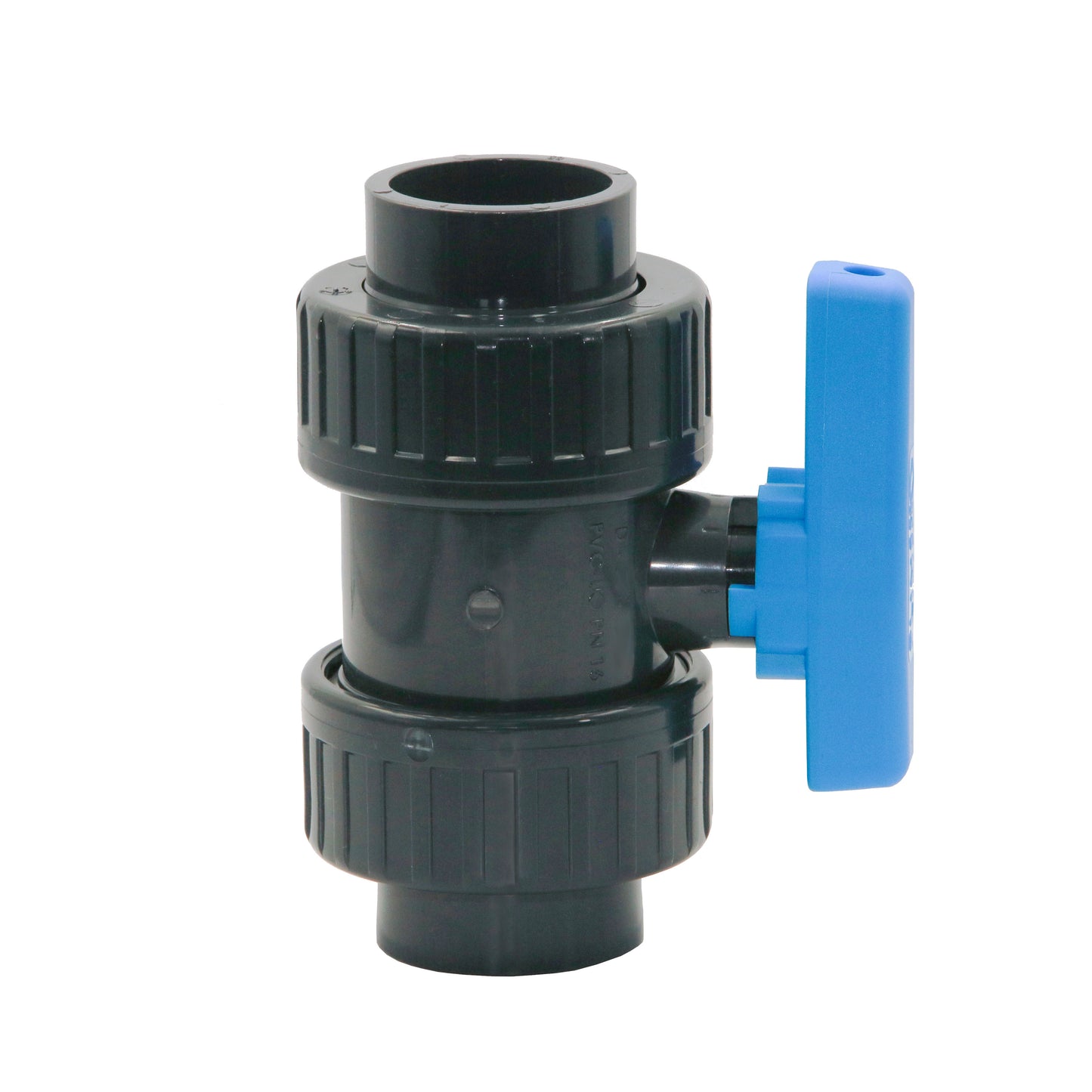 PVC Kugelhahn blauer Griff 40mm Klebemuffe