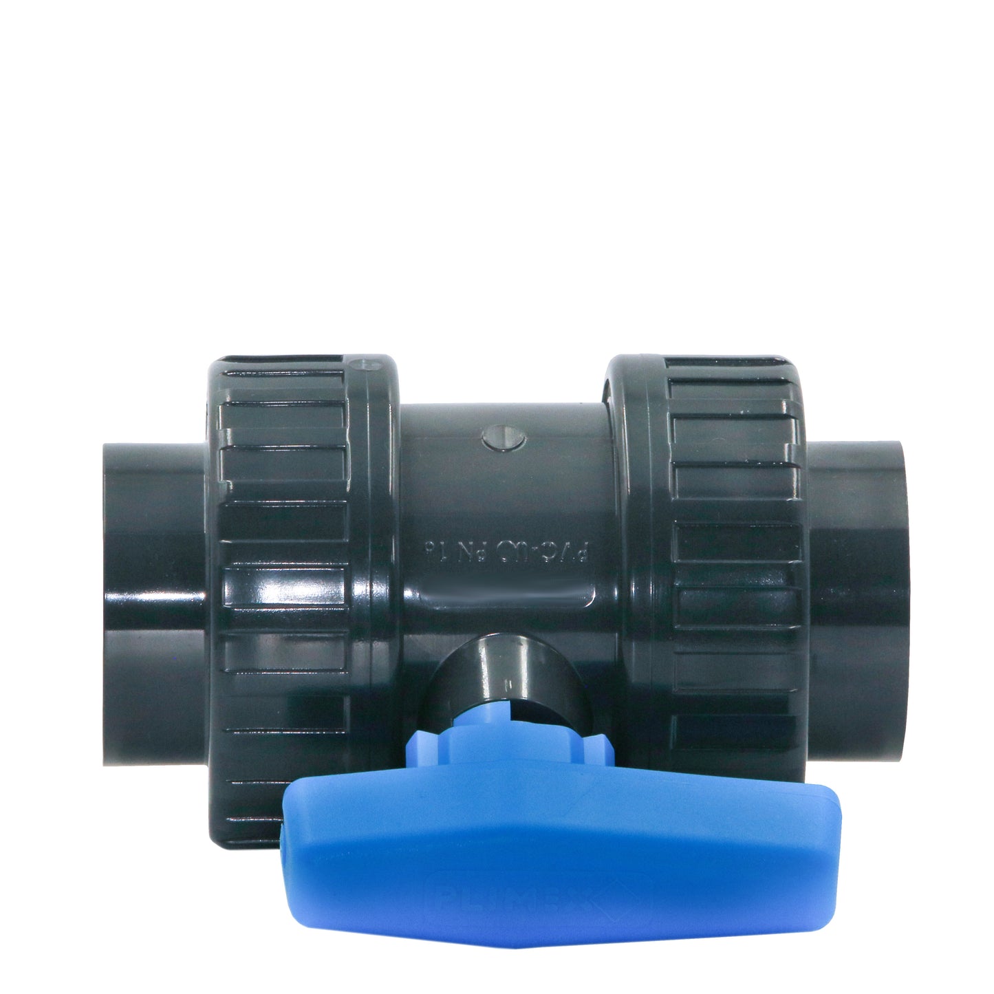 PVC Kugelhahn blauer Griff 40mm Klebemuffe