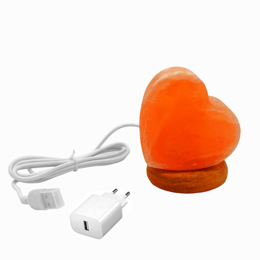USB Salzlampe HERZ Rosa